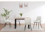 Esszimmerstuhl OTTO HOME "Derrek", creme, schwarz, creme, B:56cm H:87cm T:58cm, 100% Polyester, Stühle, Esszimmerstuhl, im 2 er Set mit gepolsterter Rückenlehne