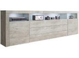 Sideboard BORCHARDT MÖBEL "Santa Fé, Kommode 200 cm breit", grau (beton, optik), B:200cm H:72cm T:35cm, Holzwerkstoff, Sideboards, Sideboard, Breite 200 cm