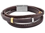 Armband ADELIA´S "Unisex Armband – Lederarmband aus Leder 23 cm", braun, Armbänder, Damen, 23cm, Leder, Armband, Eine schöne Geschenkidee für jeden Anlass
