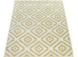 Teppich PACO HOME "Stella 400", gelb, B:200cm H:16mm L:280cm, Polypropylen, Teppiche, Teppich, Kurzflor, Pastell Farben, Rauten Design, Wohnzimmer