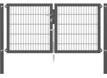 Zaundoppeltür ALBERTS "Flexo Plus", grau (anthrazit), B:200cm H:100cm, Stahl, Tore, Zaundoppeltür, verschiedene Abmessungen