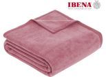 Wohndecke IBENA "Luxus", rosa (altrosa), B:150cm L:200cm, Baumwolle, Kunstfaser, Wohndecken, Wohndecke, verschiedene Größen, uni, Kuscheldecke, Premium, made in Europe