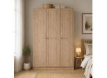 Kleiderschrank HOME AFFAIRE "Billund, skandinavischen Design & viel Stauraum, 2 Breiten 145/195 cm", braun (jackson hickory), B:147cm H:200,1cm T:61,7cm, Holzwerkstoff, Schränke, Kleiderschrank, Viel Stauraum mit Böden & Kleiderstange, praktische Aufteilung