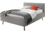 Polsterbett MEISE.MÖBEL "Mattis", grau, B:141cm H:105cm L:218cm, Bezug Bett: Multicolor (100% Polyester), Betten, Polsterbett, Topseller, wahlweise mit Bettkasten