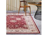 Outdoorteppich VILLEROY & BOCH "Pierre", rot (rot,creme), B:120cm H:3mm L:180cm, Polyester, Polypropylen, Teppiche, Outdoorteppich, Outdoor, Flachgewebe, wetterfest, Balkon, Garten, Klassisch, Terrasse