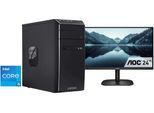 CAPTIVA Business-PC-Komplettsystem "Power-Starter I98-526 TFT Bundle", Energieeffizienz: E (A-G), schwarz, Microsoft Windows 11 Home (64 Bit), 8 GB RAM 500 GB SSD, Computer_Komplettsysteme