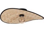 EGLO Deckenleuchte "Marywell Deckenlampe, Wohnzimmerlampe Japan-Stil aus Metall und Bambus", schwarz, 1, H: 16,5cm, 1 Stk., Leuchten, Wand-/Deckenleuchte - L50 x B34,5 x H16,5 cm - schwarz - 1X40W exkl., Deckenleuchte