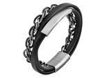 Armband ADELIA´S "Unisex Armband – Lederarmband aus Leder 23 cm", schwarz, Armbänder, Damen, 23cm, Leder, Armband, Zum Verschenken – passend für viele Anlässe