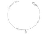 Silberarmband ADELIA´S "Damen Armband aus Silber mit Zirkonia" Gr. 14, silber, Armbänder, Damen, 14, Silber 925 (Sterlingsilber), Silberarmband