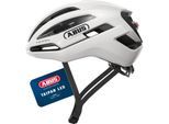 Fahrradhelm ABUS "TAIPAN LED" Gr. M, weiß (weiß (shiny weiß)), Helme, M Kopfumfang: 54cm - 58cm