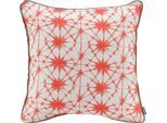 Dekokissen H.O.C.K. "Badu Batik Saphire Outdoor", orange (orange, gemustert), B:50cm H:10cm L:50cm, Polyacryl (dralon), Dekokissen_Sitzkissen_Kissenhüllen, mit Keder, Kissenhülle mit Füllung, 1 Stück