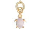 Charm-Einhänger AMOR "Schildkröten-Optik", bunt (gelbgoldfarben, rosa, rosa), Charms, Damen, Silber 925 (Sterlingsilber), mit Glasstein