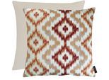 Dekokissen APELT "Milan", bunt (natur, orange, rot, ornament), B:46cm H:0,5cm L:46cm, Baumwolle, Polyester, Viskose, Dekokissen_Sitzkissen_Kissenhüllen, Samtabseite
