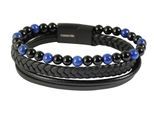 Armband ADELIA´S "Herren Armband – Lederarmband aus Leder mit Sodalith 21 cm", schwarz, Armbänder, Herren, 21cm, Leder, Armband, Geschenkidee: zeitlos und vielseitig