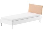 Einzelbett HOME AFFAIRE "Forrest, mit oder ohne Polsterkopfteil, in modernem Design", weiß (weiß lackiert, kopfteil weiß), Liegefläche Länge B: 200cm x 90cm, Betten, wahlweise in Buche oder Eiche massiv, Lieferung ohne Matratze