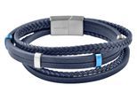 Armband ADELIA´S "Unisex Armband – Lederarmband aus Leder 21 cm", blau, Armbänder, Damen, 21cm, Leder, Armband, Perfekt als Geschenk für besondere Menschen