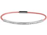 Armband ADELIA´S "Damen Armband aus Leder mit Strass Steinchen 18 cm", silber, Armbänder, Damen, 18cm, Leder, Armband, Schöne Geschenkidee zum Muttertag