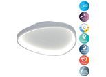 NÄVE LED Deckenleuchte "Argesa", weiß, 1, Ø 60,5cm H: 7,1cm, 1 Stk., Leuchten, CCT, Meteor-Licht, Memory, Nachtlicht, Timer, Fernbedienung, weiß, LED Deckenleuchte
