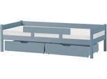 Jugendbett HOME AFFAIRE "ECO One", grau, B:166cm H:46,5cm L:760cm, Matratzenbezug: 100% Baumwolle, Betten, Jugendbett, Kinderbett mit Rausfallschutz, mit 2 Schubkästen