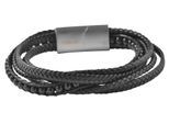 Armband ADELIA´S "Unisex Armband – Lederarmband aus Leder mit Onyx 23 cm", schwarz, Armbänder, Damen, 23cm, Leder, Armband, Ideal als Geschenk zum einfach so