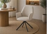 Esszimmerstuhl ACTONA GROUP "Glenda 2er-Set, 360 drehbar, mit Armlehnen, in mehreren Farben", beige, B:61cm H:88,5cm T:63cm, 100% Polyester, Stühle, Esszimmerstuhl, Bequem, gepolstert & mit Armlehne für hohen Sitzkomfort