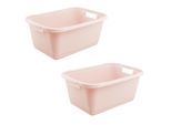 Wäschewanne KEEEPER "aenna, 2er Set, 65 x 44 x 28 cm, 52 l", nordic pink, B:44cm H:28cm T:65cm, Kunststoff, Wäschesammler, Wäschewanne, praktische Griffe, platzsparend ineinander nestbar