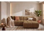 Ecksofa OTTO HOME "Gerron, Struktur-Chenille-Stoff mit Mélange-Effekt", braun, B:271cm H:76cm T:180cm, 95%Polyester 5%Polyamide, Sofas, Ecksofa, Breite 271 cm, L-Form, vertikale Steppung, organische Rundungen