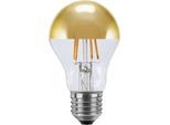 SEGULA LED-Leuchtmittel "LED Glühlampe Spiegelkopf Gold", Energieeffizienz: G (A-G), transparent, L:110cm Ø:60cm, Leuchtmittel, dimmbar, E27, Glühlampe Spiegelkopf Gold, 2700K
