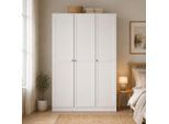 Kleiderschrank HOME AFFAIRE "Billund, skandinavischen Design & viel Stauraum, 2 Breiten 145/195 cm", weiß, B:147cm H:200,1cm T:61,7cm, Holzwerkstoff, Schränke, Kleiderschrank, Viel Stauraum mit Böden & Kleiderstange, praktische Aufteilung