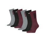 Socken PUMA "UNISEX RIB LOGO CREW SOCK", Herren, Gr. 39-42, burgundy, Baumwollmischung, elastisch, Socken Socken, mit Logo- und Logoschriftzug