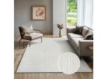 Designteppich THE CARPET "Rio", creme, B:240cm H:15mm L:340cm, Polyester, Teppiche, Hoch-Tief-Effekt