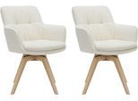 Esszimmerstuhl OTTO HOME "Sigune", weiß (creme, cream), B:61cm H:89cm T:67cm, Webstoff 100% Polyester, Stühle, Esszimmerstuhl, pflegeleichter Webstoff Bezug, massives Echtholzgestell