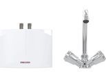 Klein-Durchlauferhitzer STIEBEL ELTRON "DNM 3 + MAZ 2-Griff Armatur für Handwaschbecken, 3,5 kW, mit Stecker", weiß, B:19cm H:14,3cm T:8,2cm, Durchlauferhitzer, Klein-Durchlauferhitzer, hydraulisch, sofort handwarmes Wasser (ca. 35C)