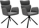 Esszimmerstuhl BYLIVING "SEATTLE", anthrazit, schwarz, B:60cm H:93cm T:61cm, Metall, Stoff, Stühle, Esszimmerstuhl, Webstoff in anthrazit, bis 110 kg, 360 drehbar, Schaumstoff