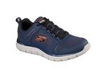 Skechers Track Knockhill Leder Herren Sneaker In Marineblau/Orange