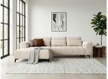 Ecksofa WERK2 "Garay 287 x 220 cm modern und bequem", beige, B:287cm H:64cm T:220cm, 100% Polyester, Sofas, Ecksofa, Waffelcord, L-Form, XXL, elektrische Sitztiefenverstellung
