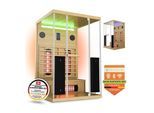 Infrarotkabine / Wärmekabine Göteborg 120 x 105 x 190 für 2 Person mit Vollspektrumstrahlern & Hemlockholz