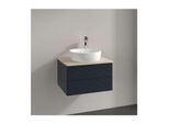 Villeroy und Boch Antao Waschtisch-Unterschrank K18153HG 60x36x50cm, Hahnloch, Waschbeckenplattenfarbe botticino, midnight blue matt lacquer