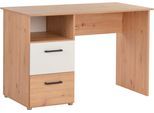 Schreibtisch ARTHUR BERNDT "Bente", artisan oak, weiß, B:115cm H:77cm T:60cm, Tische, Schreibtisch