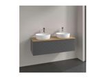 Villeroy und Boch Antao Waschtisch-Unterschrank L35111GK mit Beleuchtung, 1 Auszug, 1200 x 360 x 500 mm, Front mit Struktur, Anthracite Matt Lacquer / Honey Oak