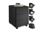 tectake® Aktenrollschrank, aus pulverbeschichtetem Stahl, herausnehmbarer Einsatz für Büroutensilien, 39 x 45 x 55 cm