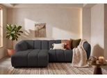 Ecksofa OTTO HOME "Gerron, Struktur-Chenille-Stoff mit Mélange-Effekt", dunkelgrau, B:271cm H:76cm T:180cm, 95%Polyester 5%Polyamide, Sofas, Ecksofa, Breite 271 cm, L-Form, vertikale Steppung, organische Rundungen
