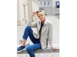 Anorak CASUAL LOOKS, Damen, Gr. 24, grau (stein), 100% Polyester, gemustert, unifarben, Jacken