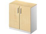 Schäfer Shop Genius Flügeltürenschrank TETRIS SOLID, 2 OH, B 800 mm, abschließbar, mit Abdeckplatte, Ahorn-Dekor/weißalu