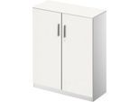 Schäfer Shop Genius Flügeltürenschrank TETRIS SOLID, 3 OH, B 800 mm, abschließbar, mit Abdeckplatte, weiß/weißalu