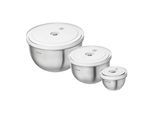 ZWILLING Fresh & Save BOWLS Vakuumschüssel Set S/M/L / 6-tlg, Edelstahl, Silber-Weiß