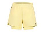 Trainingsshorts RUKKA "Rukka Shorts Makela 2In1", Damen, Gr. 46, EURO-Größen, pastelgelb, Stoff, 87% Polyester, 13% Elasthan, Hosen