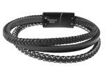 Edelstahlarmband ADELIA´S "Herren Armband aus Edelstahl" Gr. 19, braun schwarz, Armbänder, Herren, 19, Edelstahl, Edelstahlarmband