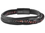 Edelstahlarmband ADELIA´S "Unisex Armband aus Edelstahl mit Tigerauge" Gr. 23, schwarz (braun schwarz), Armbänder, Damen, 23, Edelstahl, Edelstahlarmband