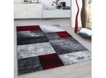 Teppich AYYILDIZ TEPPICHE "Hawaii 1710" Gr. 4, rot, B:160cm L:230cm, Kunstfaser, Teppiche, Teppich, Läufer, handgearbeiteter Konturenschnitt, Kurzflor, Wohnzimmer